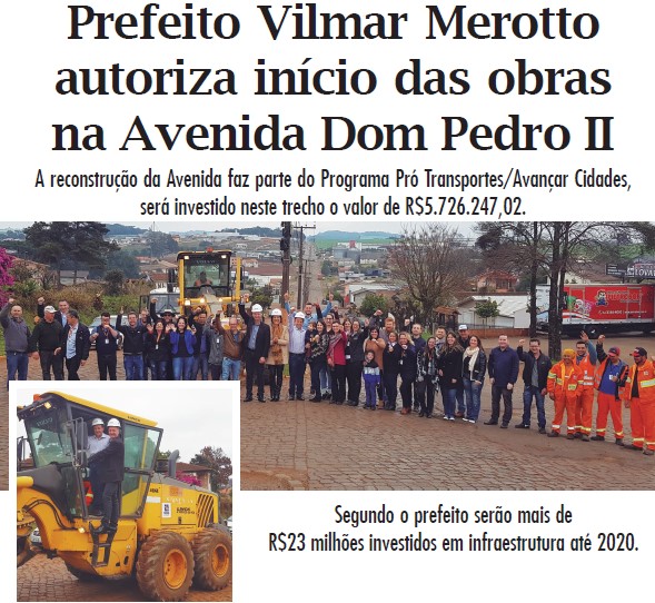 Prefeito Vilmar Merotto autoriza início das obras na Avenida Dom Pedro II em Tapejara RS